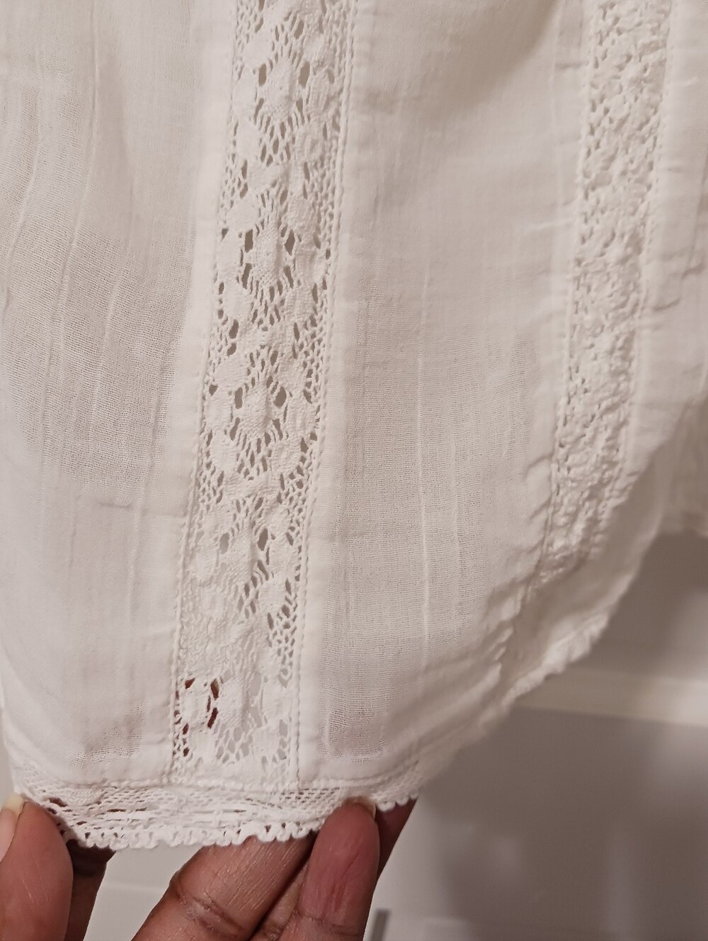 Victorian Eyelet Lace Bell Sleeve Top Cottage Core Boho Coastal Hippie Sz 2X - Picture 9 of 9